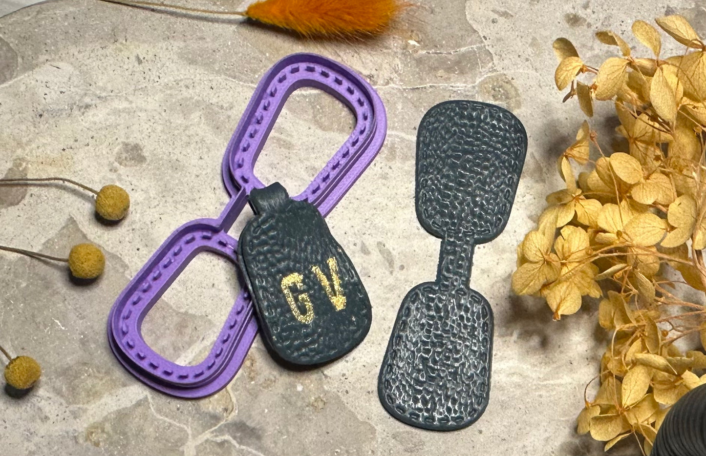 Pear shape faux keychain