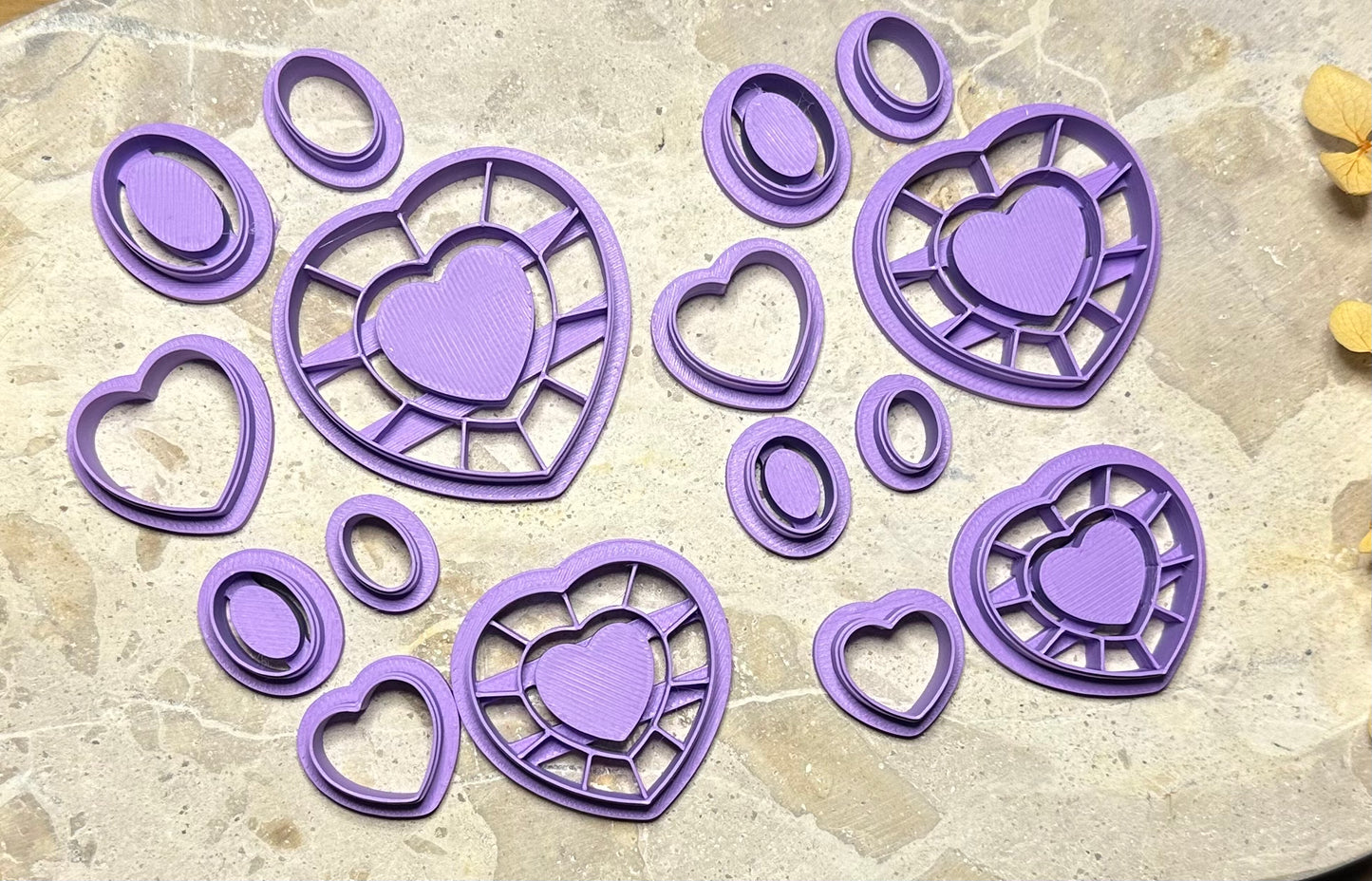 Heart dangles with insert (4 pc)