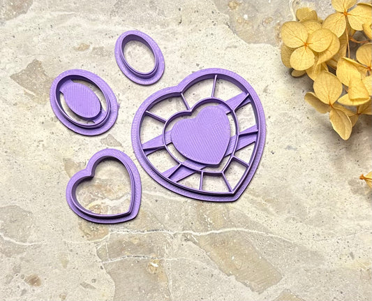 Heart dangles with insert (4 pc)