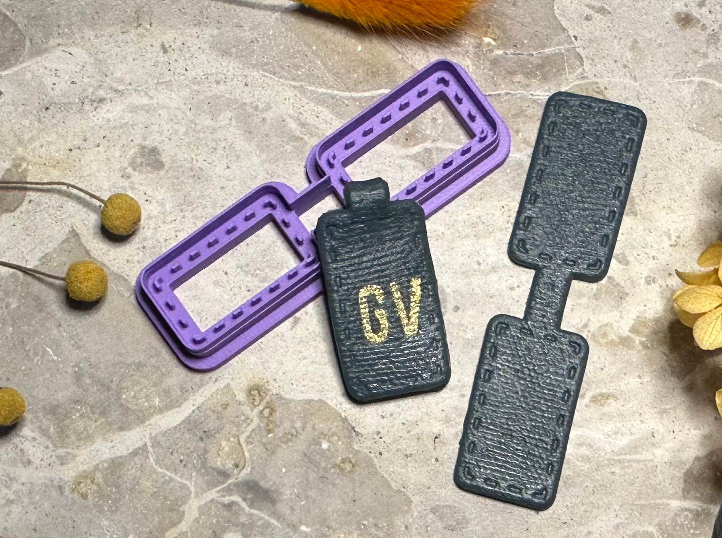 Leather tag rectangle