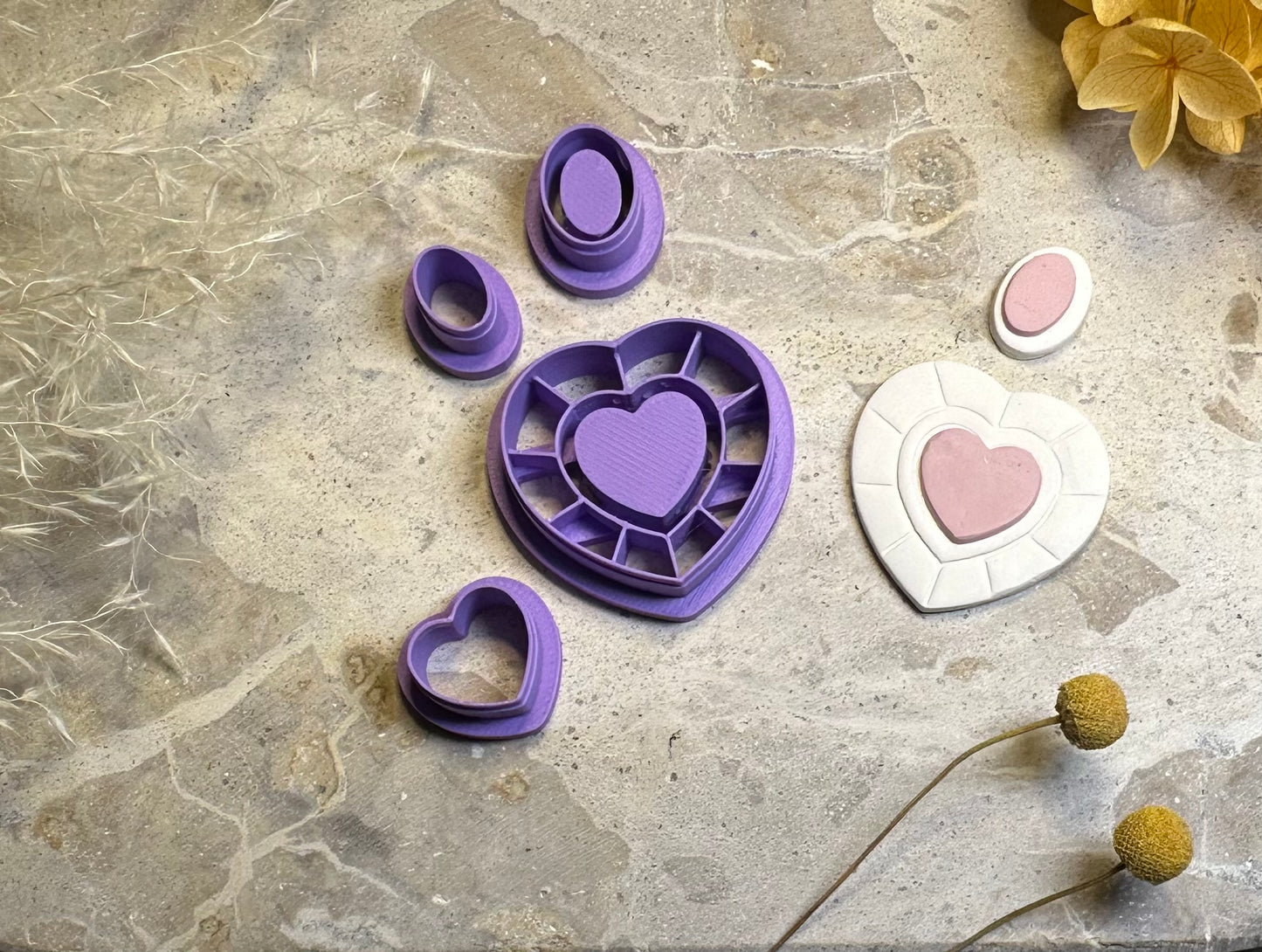 Heart dangles with insert (4 pc)